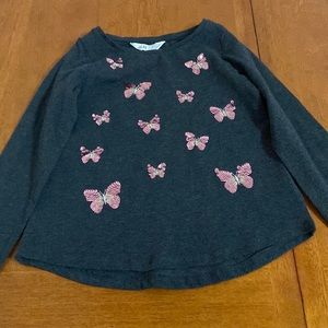 H&M graphic butterfly long sleeve shirt